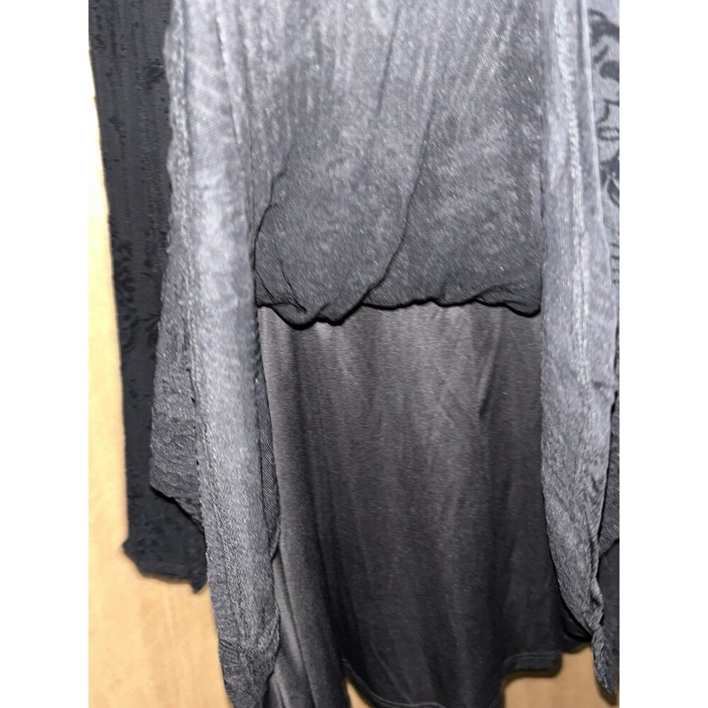TORRID Black Flocked Mesh Square Neck Peasant Top Gothic Boho Plus Size 1 1X - Picture 10 of 12